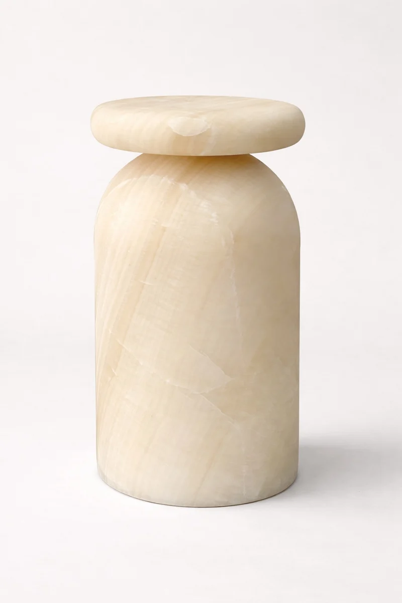 Cult Stool/ Side Table, Marble or Onyx