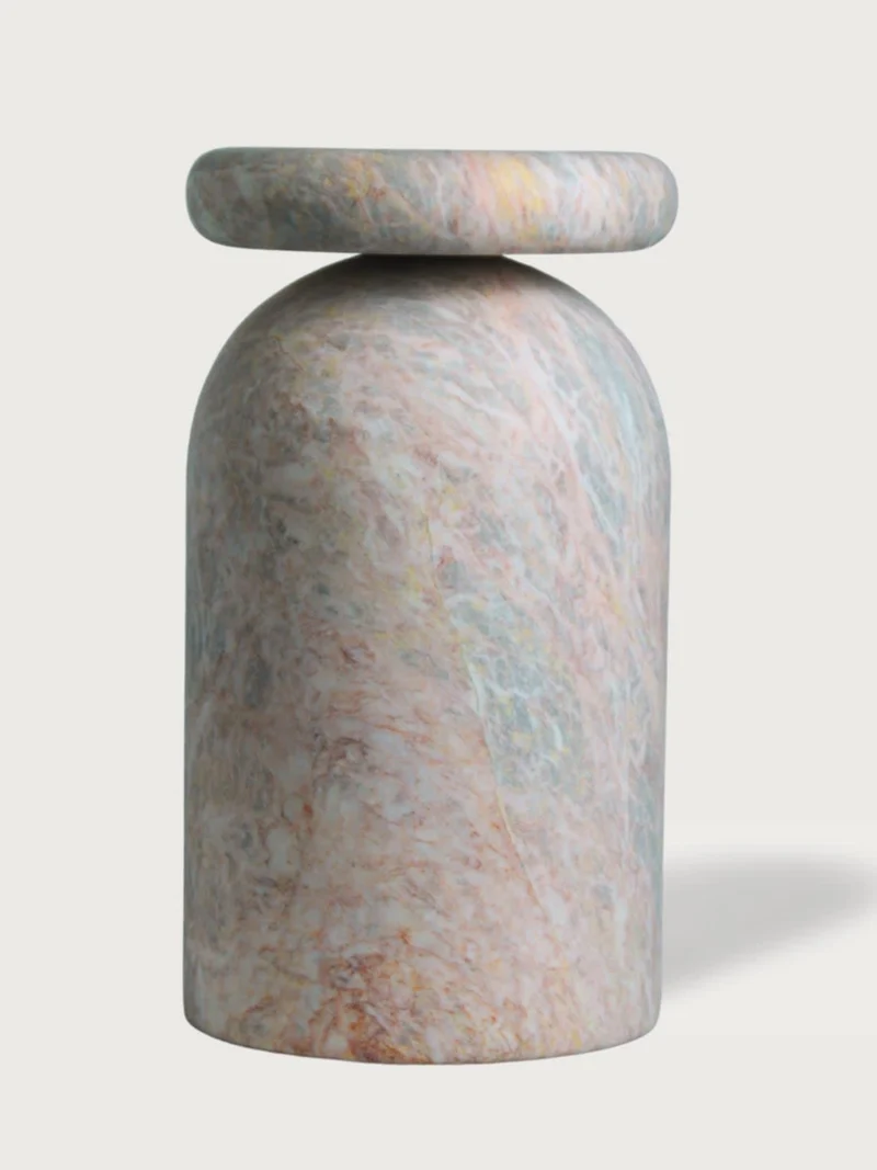 Cult Stool/ Side Table, Marble or Onyx