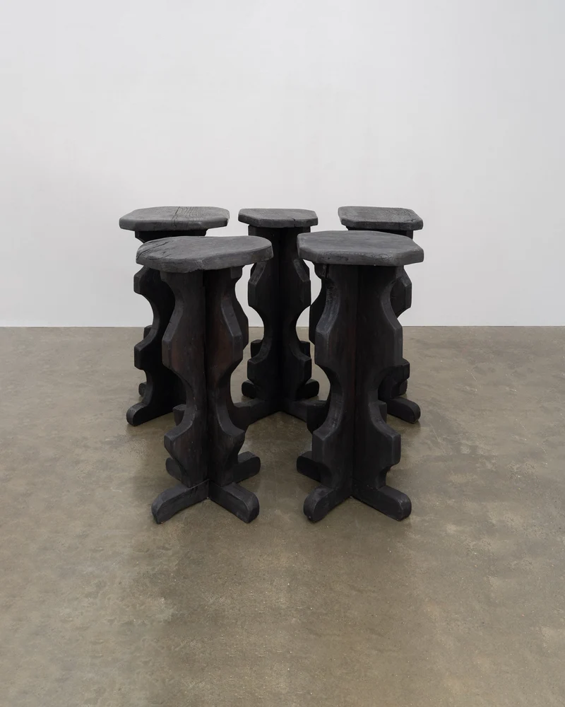 Sculptural Brutalist Bar Stools