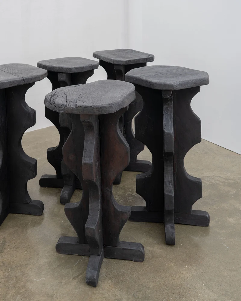 Sculptural Brutalist Bar Stools