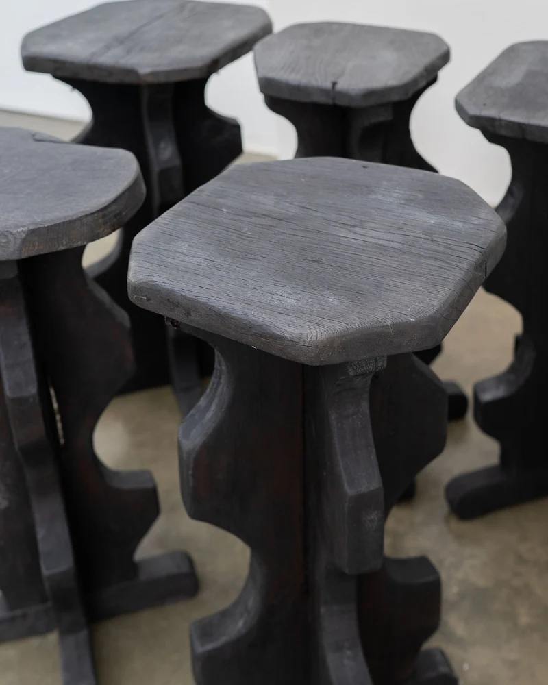 Sculptural Brutalist Bar Stools