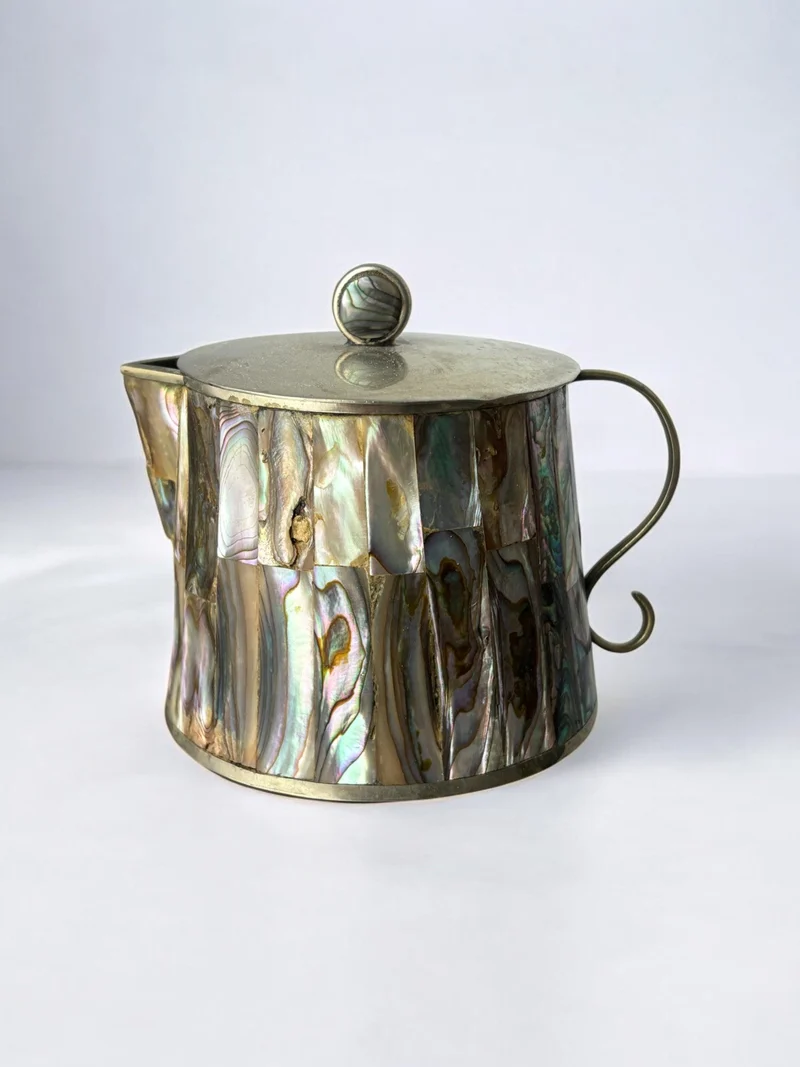 Abalone shell & Alpaca Jar, Mexico, 1970s