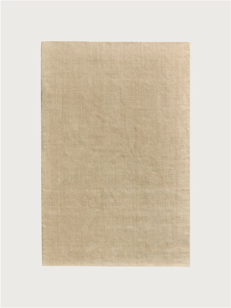 Hand-woven Rug in New Zealand Wool, Beige Sand