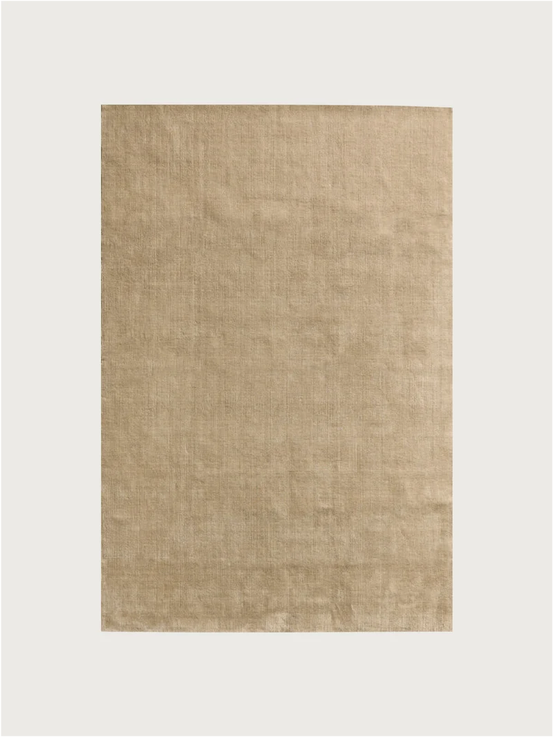 Hand-woven Rug in New Zealand Wool, Châtaigne