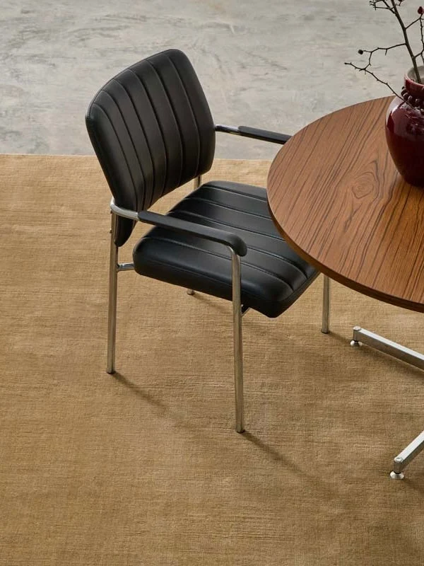 Hand-woven Rug in New Zealand Wool, Châtaigne