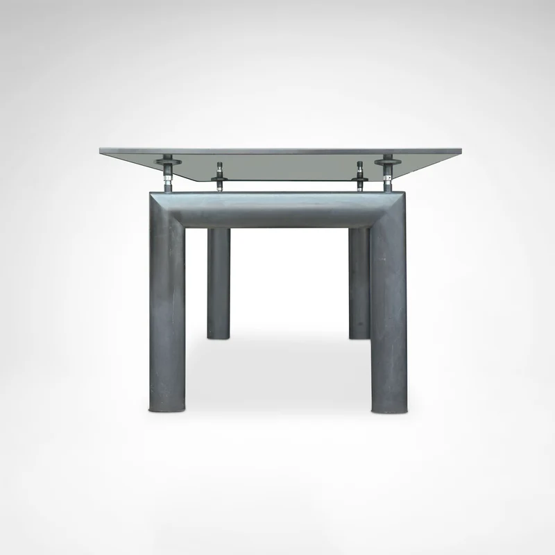 LC6 glass and metal dining table by Le Corbusier et al. for Cassina 1990s