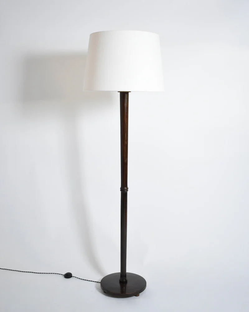 Vintage Wooden Art Deco Floor Lamp, 1930s