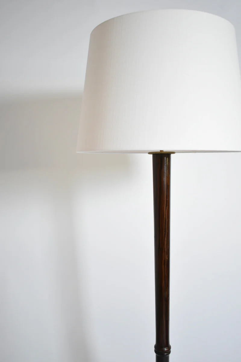Vintage Wooden Art Deco Floor Lamp, 1930s