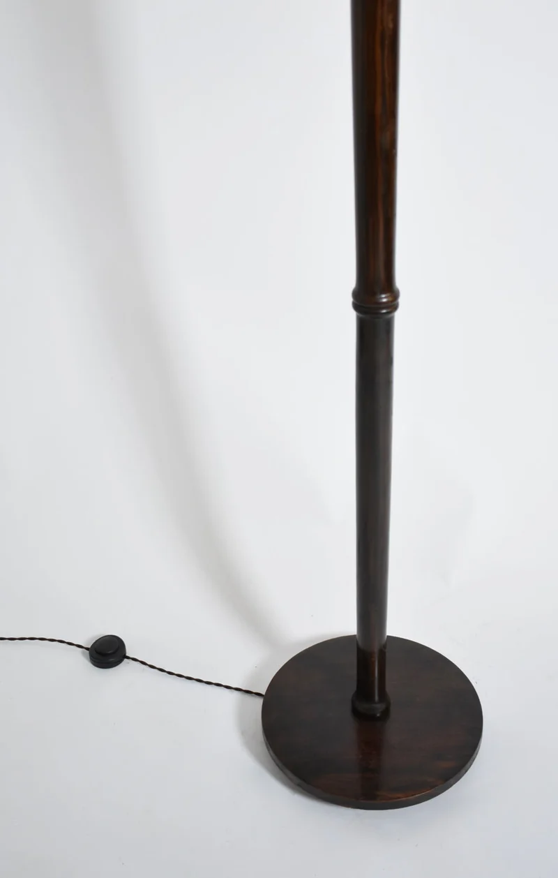 Vintage Wooden Art Deco Floor Lamp, 1930s