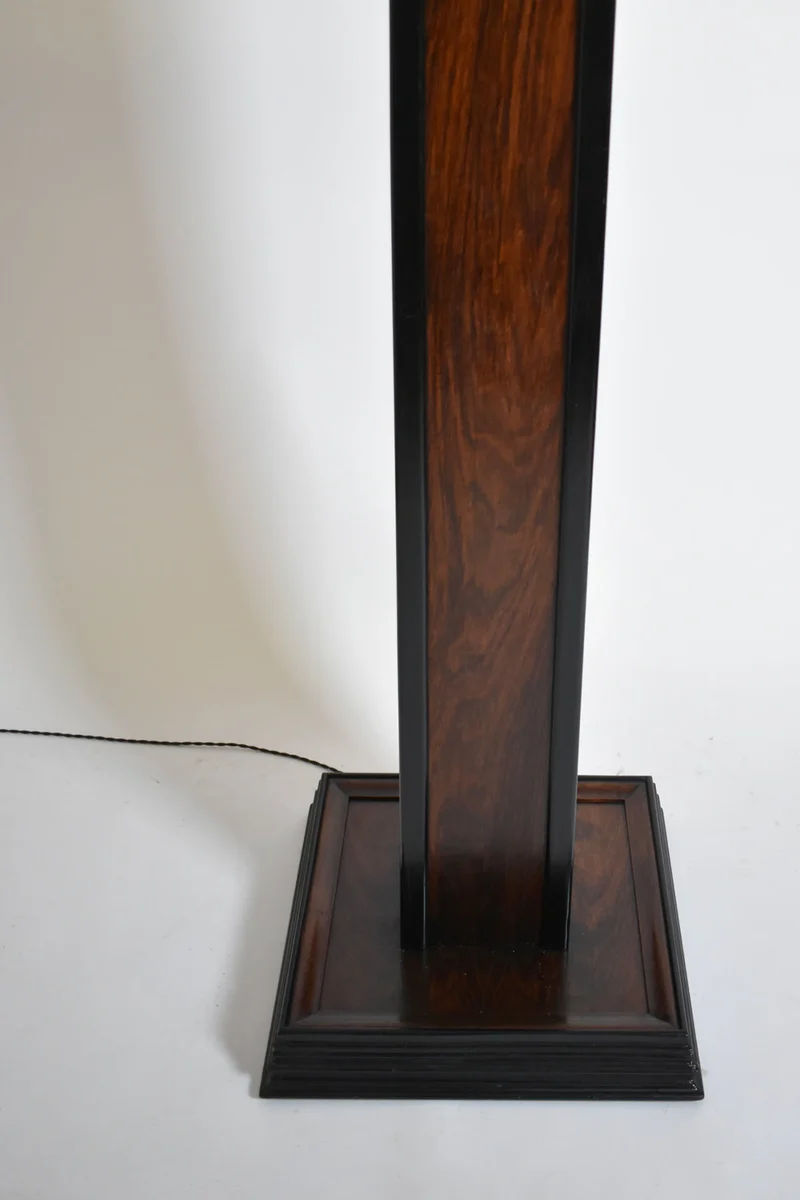 Vintage Art Deco Wood and Plaster Floor Lamp, 1930s
