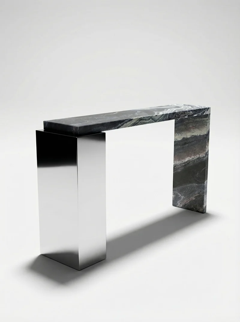 Jill Console Cipolino Marble & Inox