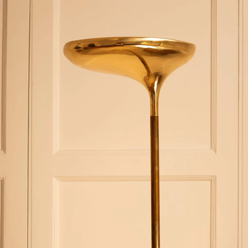 Vintage Santoni Floor Brass Uplighter, 1970s