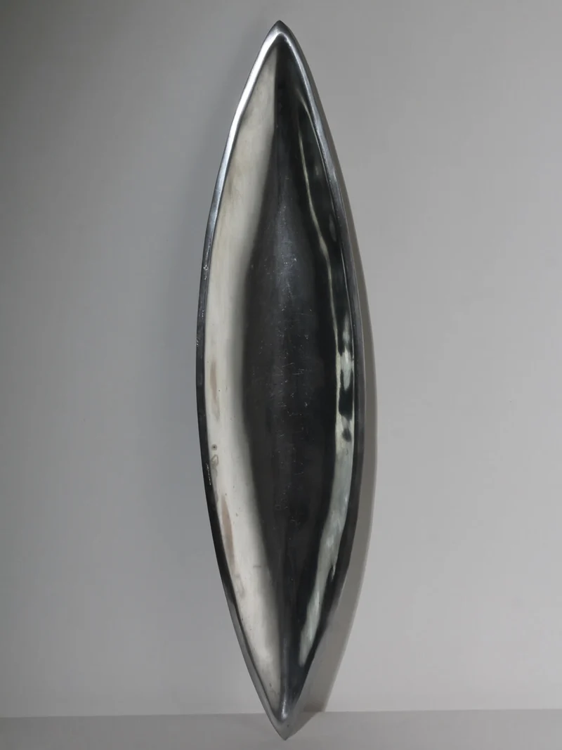 Polished Aluminum Long Decorative Bowl