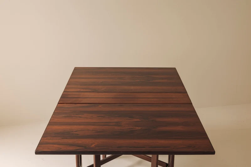 Rosewood folding table by Bendt Winge, Norway 1960s.