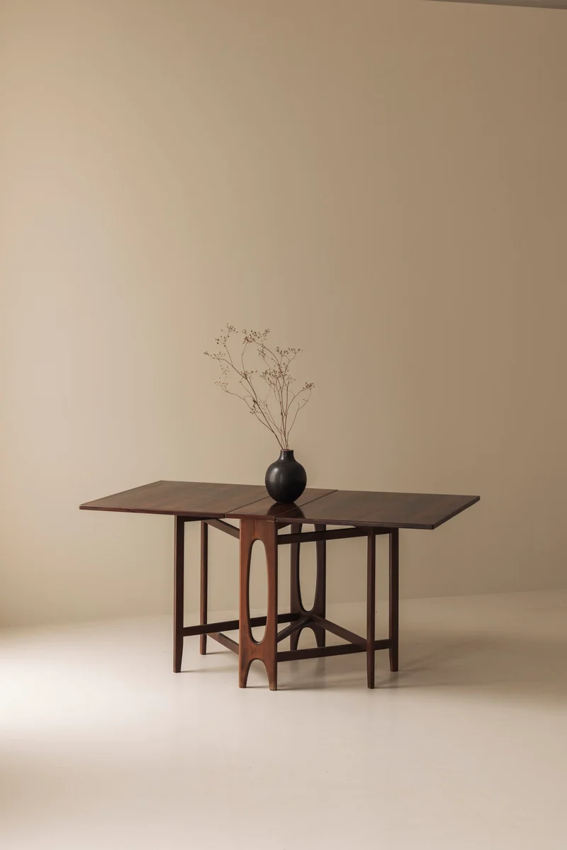 Rosewood folding table by Bendt Winge, Norway 1960s.