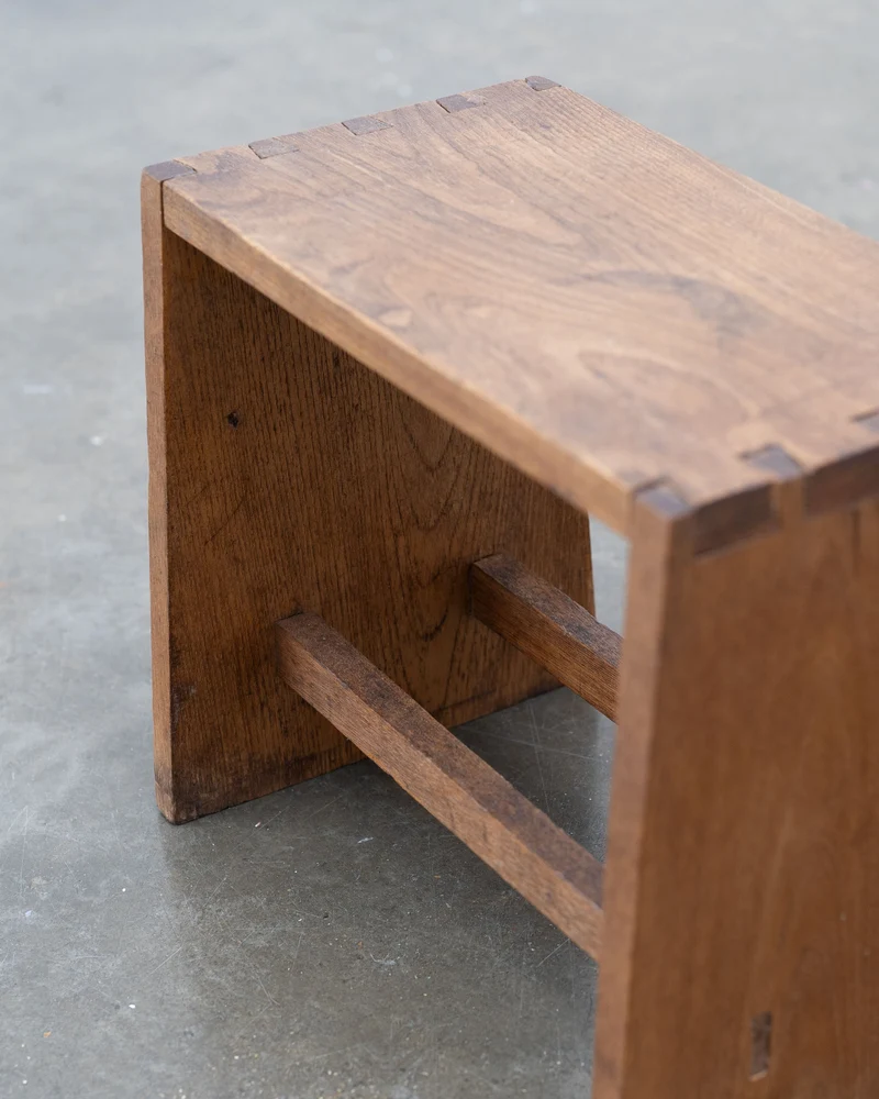Small Modernist Oak Side Table / Stool, c.1930