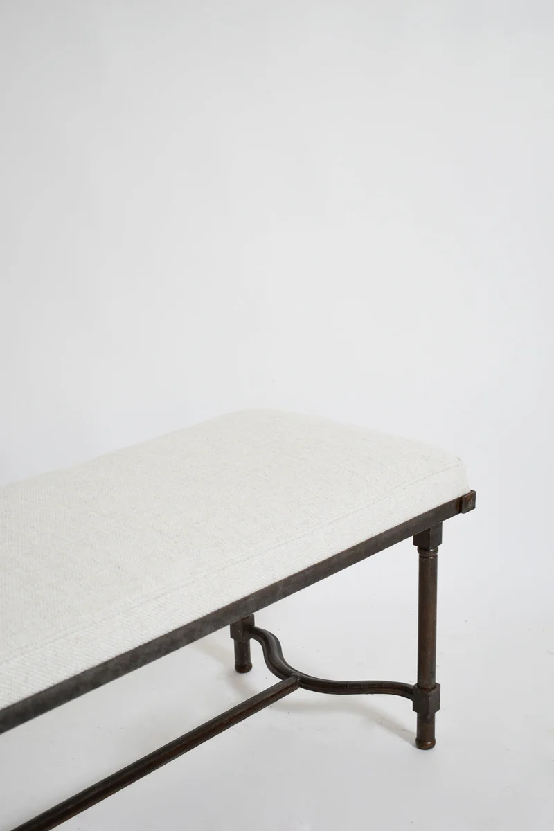 Rectangular wrought iron bench, 1960s