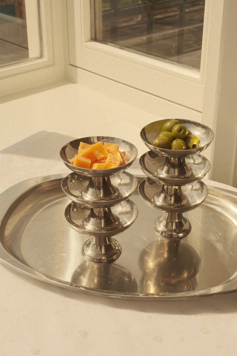 Stainless Steel Pedestal Coupes - Wide Bowl
