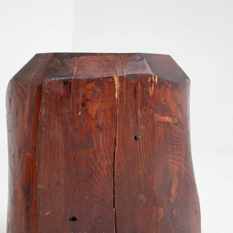 Sculptural Solid Wood Stools – Pair of Two Primitive Blocks