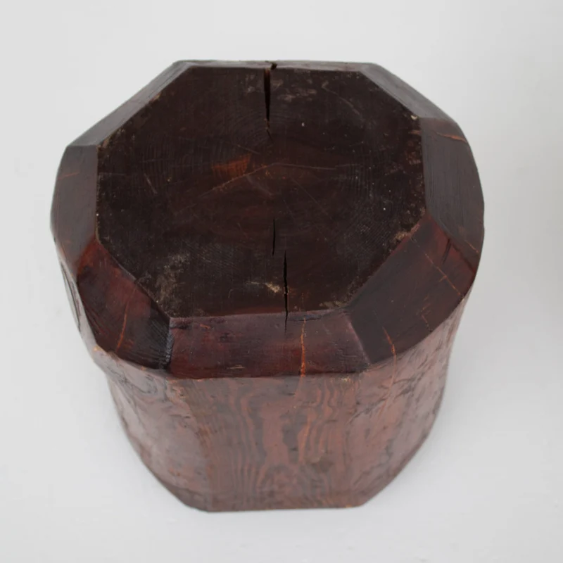 Sculptural Solid Wood Stools – Pair of Two Primitive Blocks