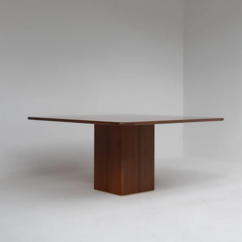 Afra & Tobia Scarpa Dining Table in Walnut with Graphic Inlay