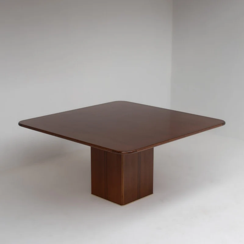 Afra & Tobia Scarpa Dining Table in Walnut with Graphic Inlay