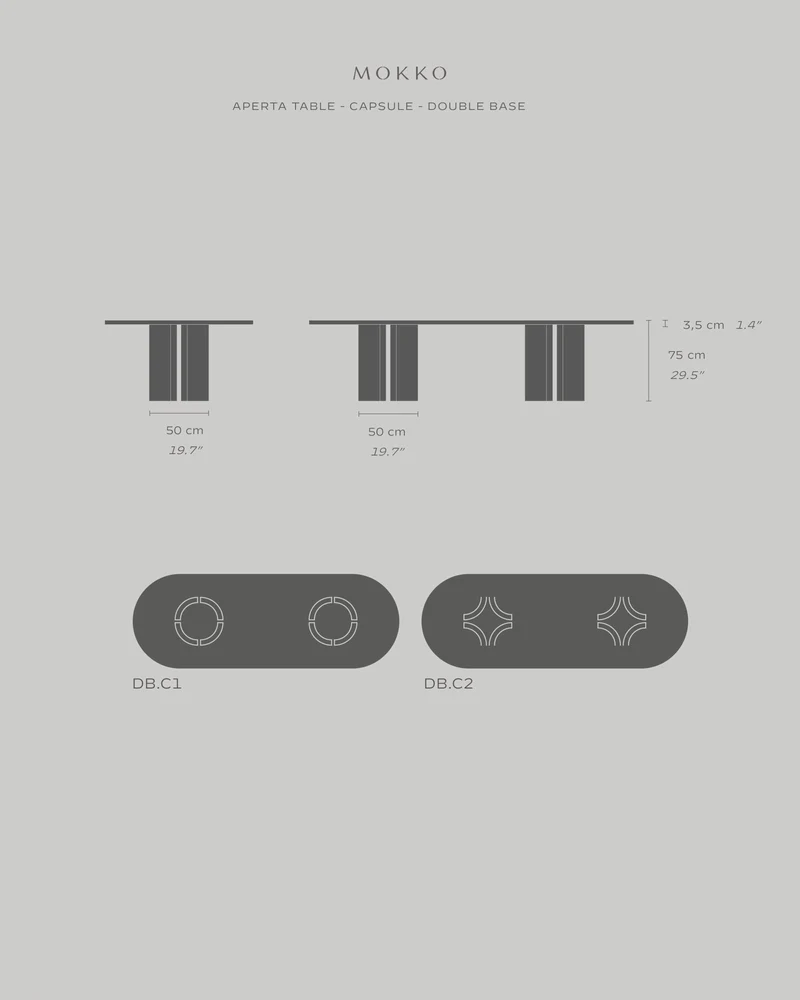 Aperta Table - Capsule - Double Base