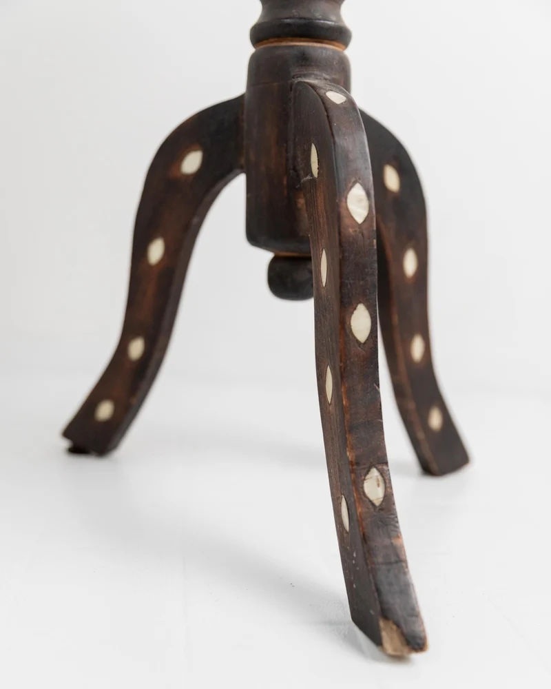 Early 19th Century Side Table, Dark Wood with Mother of Pearl Inlay
