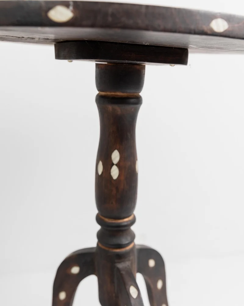 Early 19th Century Side Table, Dark Wood with Mother of Pearl Inlay
