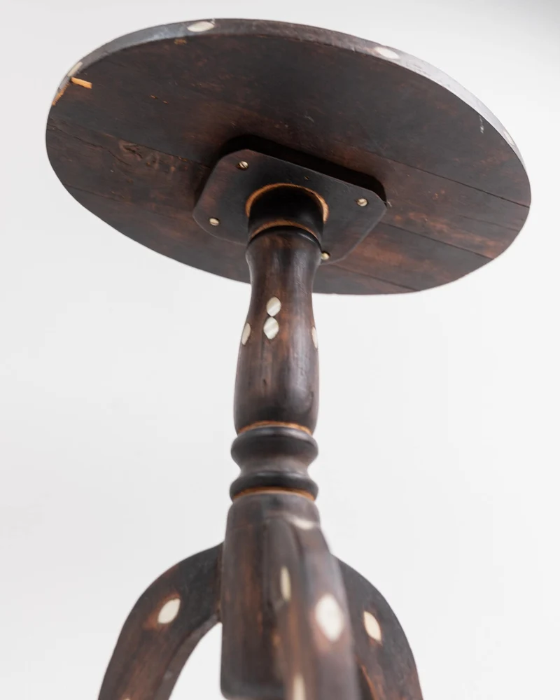 Early 19th Century Side Table, Dark Wood with Mother of Pearl Inlay