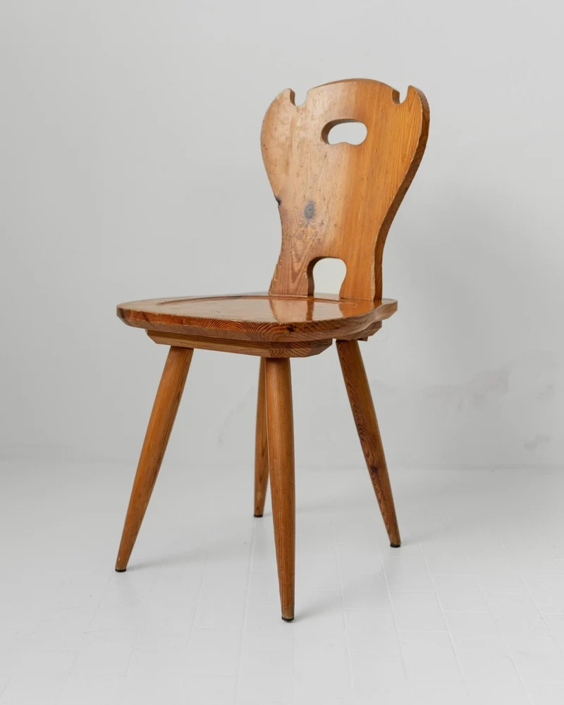 1960s Wooden Farmhouse Chairs Set of 3