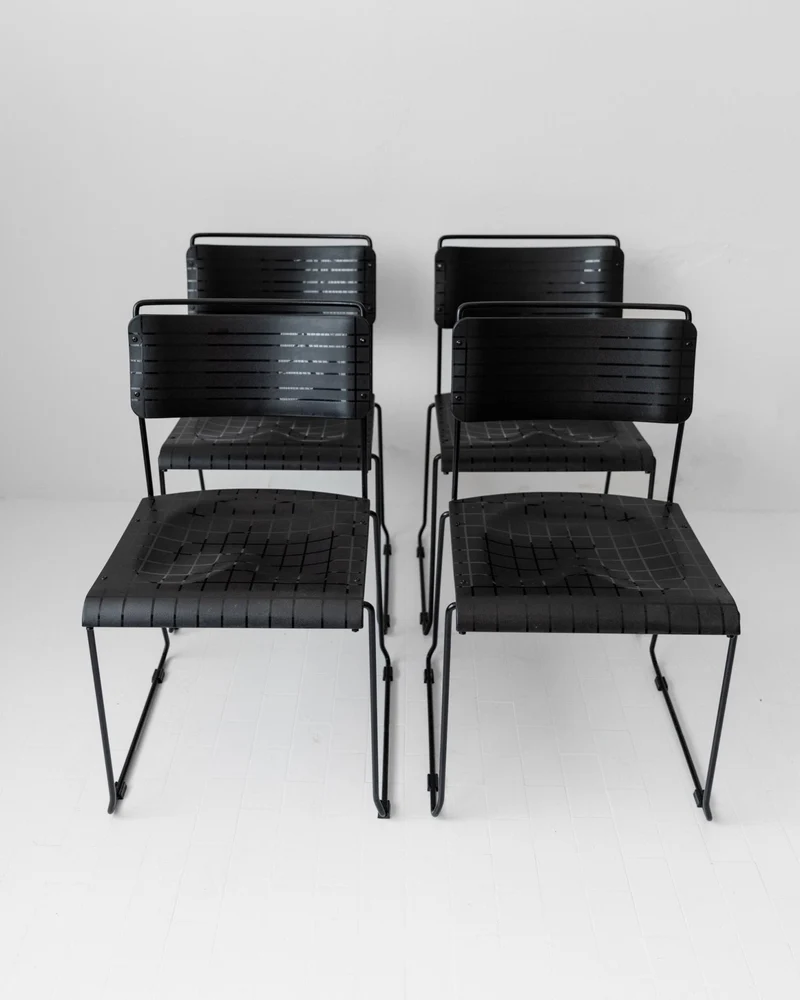 1980s Dining Chairs, Set of 4, Postmodern Design