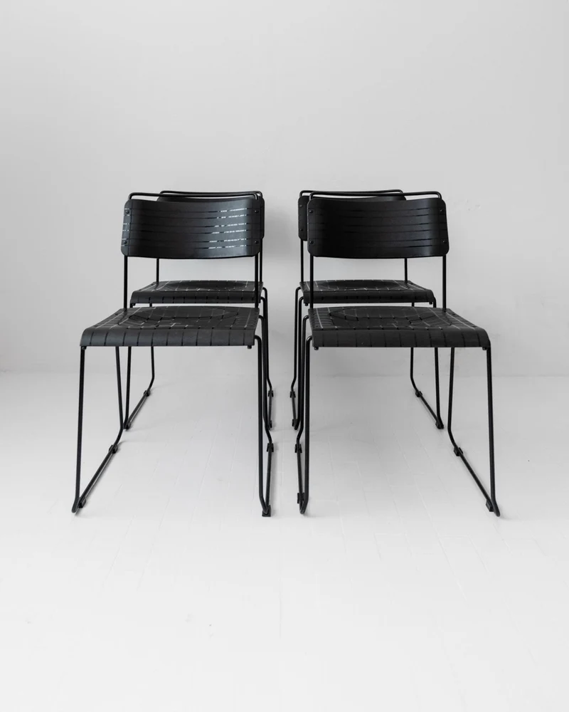 1980s Dining Chairs, Set of 4, Postmodern Design