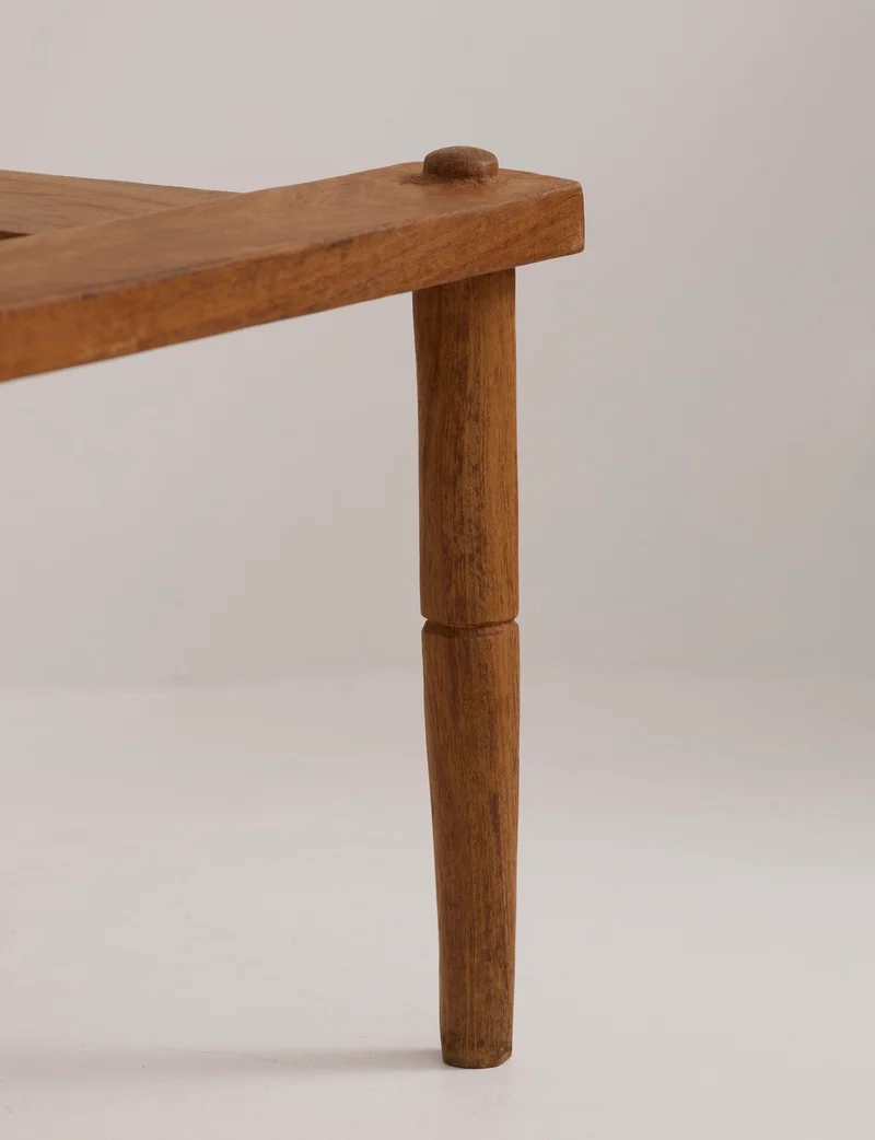 Large one-of-a-kind Baoulé chair in solid wood