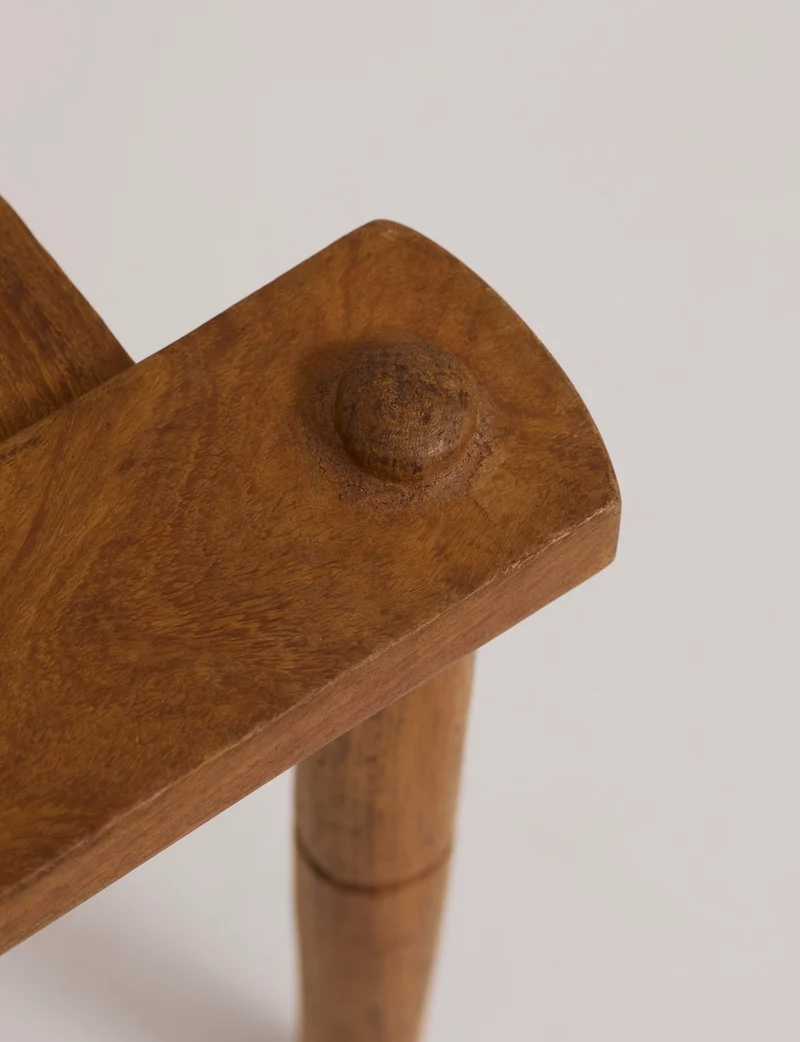 Large one-of-a-kind Baoulé chair in solid wood