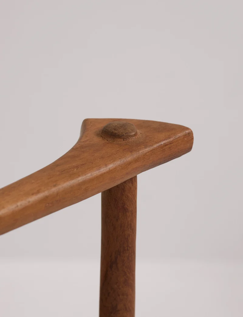 Large one-of-a-kind Baoulé chair in solid wood