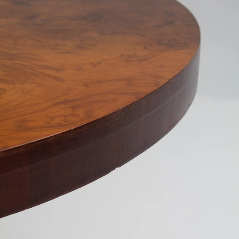 Art Deco Round Table with Geometric Base
