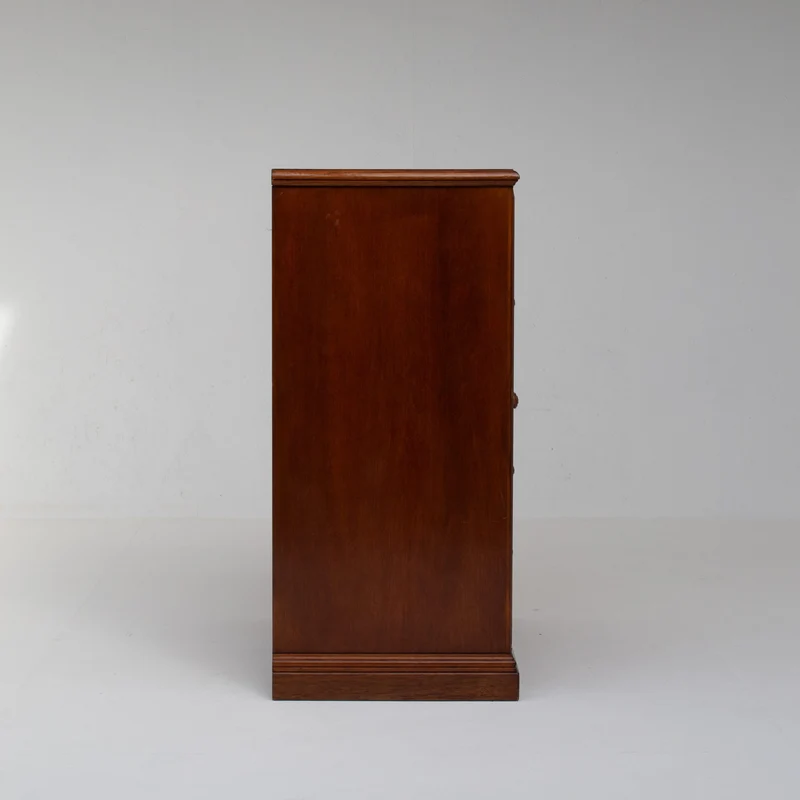 Mid Century Slatted Cabinet with Drawers and Storage