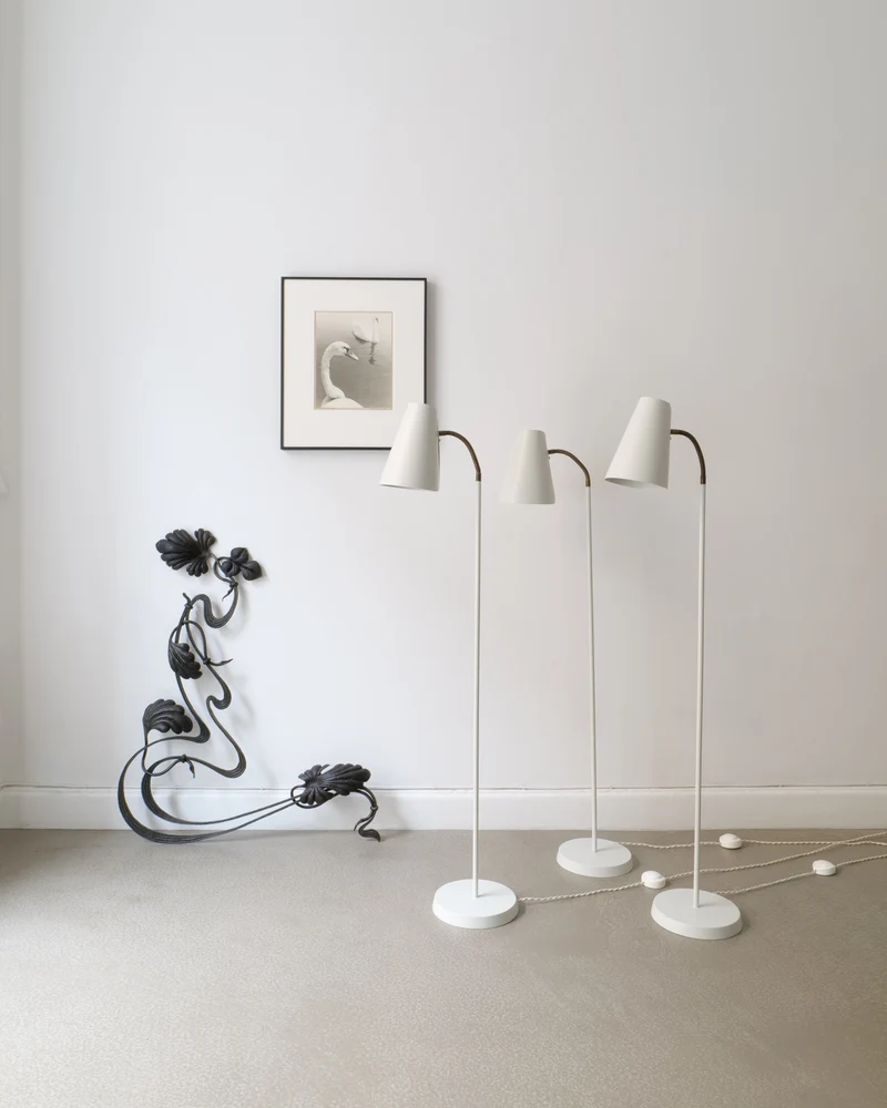 Vintage Harald Notini Böhlmarks Model 225 Brass Floor Lamp 1940s