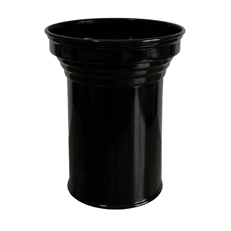 Small Glossy Black Metal Side Table in Aluminium