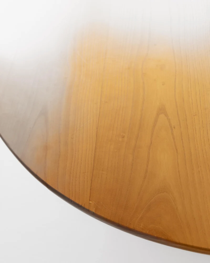 1980s Large Round Wooden Table