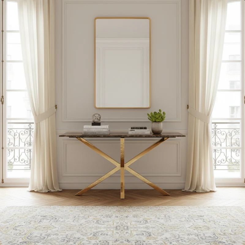 Console Conrad met faux emperador marmer
