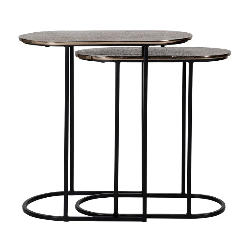 Table d'angle Chandon set de 2 ovale