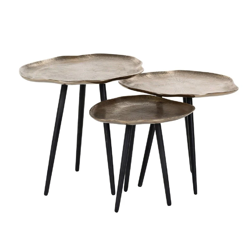 Table basse Volenta Set de 3 champagne or