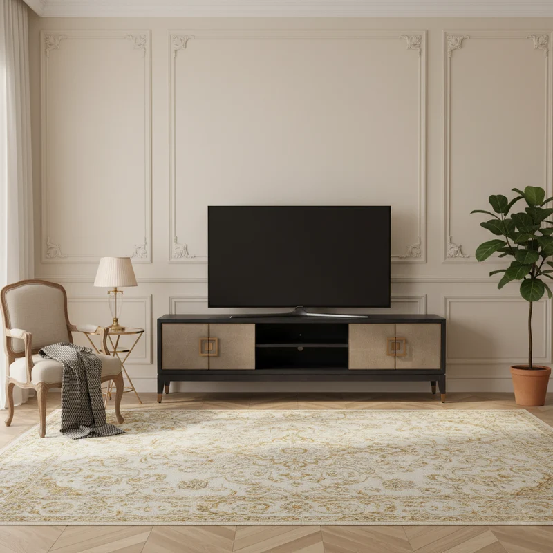Meuble TV Bloomingville avec 4-portes shagreen
