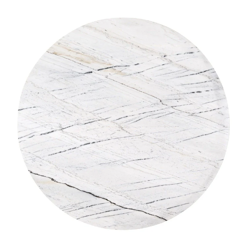 Set de 2 table basse ronde - Fer et marbre blanc "Lexington"