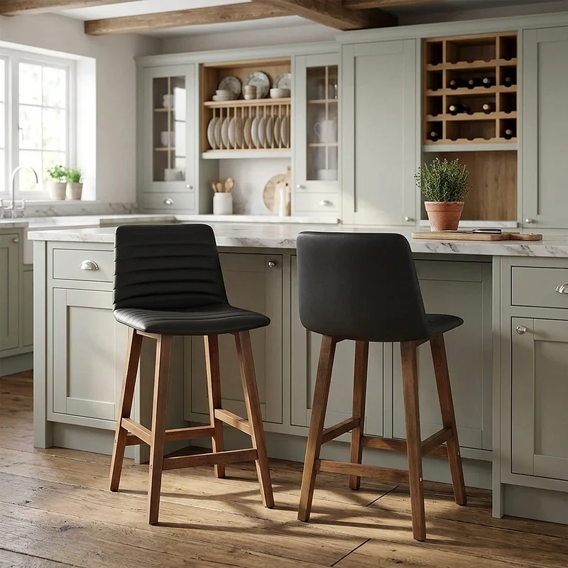 Tabouret de Bar Faux Cuir - Spritz Noir