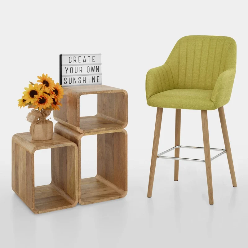Tabouret de Bar Tissu - Rio Vert