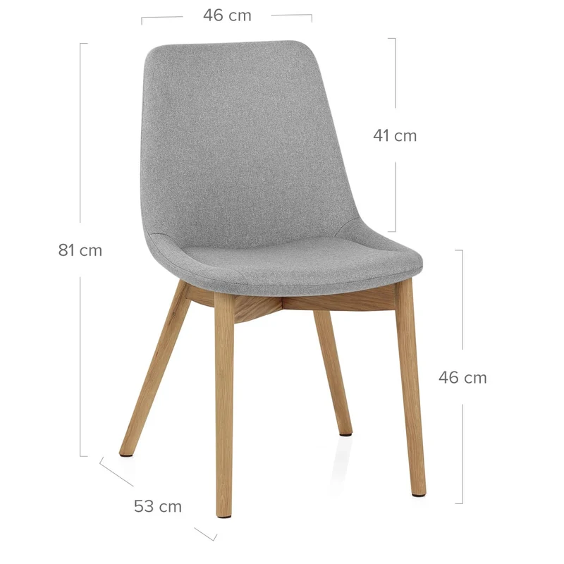 Chaise Bois Tissu - Kobe Gris