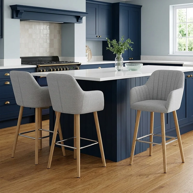 Tabouret de Bar Tissu - Rio Gris